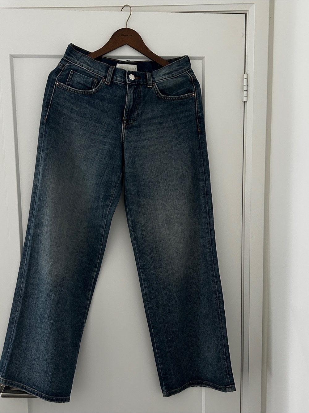 Zara Wide-Leg Flared Jeans - Dark Blue